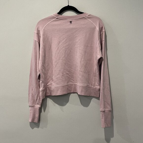 Sweaty Betty Sweatshirt Women's 4 After Class Longline Pink Organic Cotton Modal - Picture 2 of 8